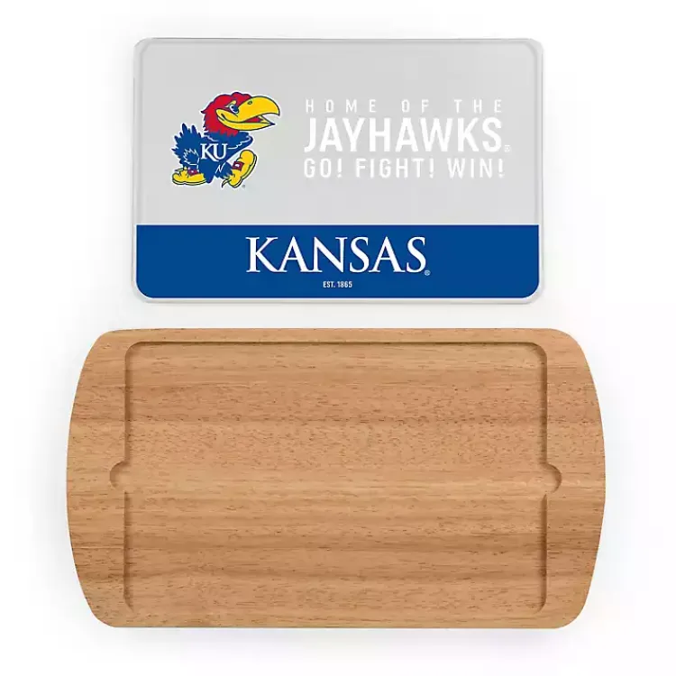 Kirklands Home Kansas Jayhawks Wood and Glass Serving Board Online