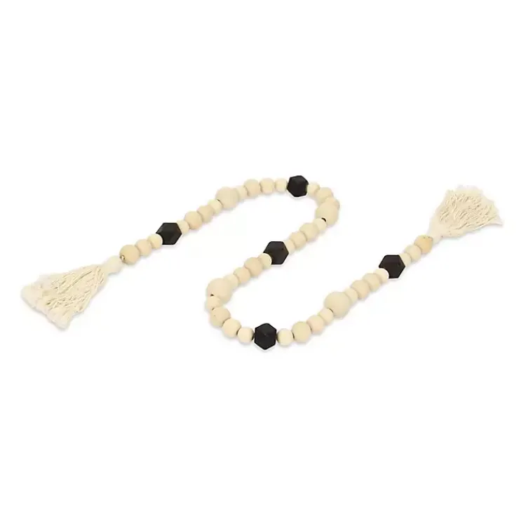 Decorative Accents>Kirklands Home Kara Black Beaded Wood Polygon Decorative Garland