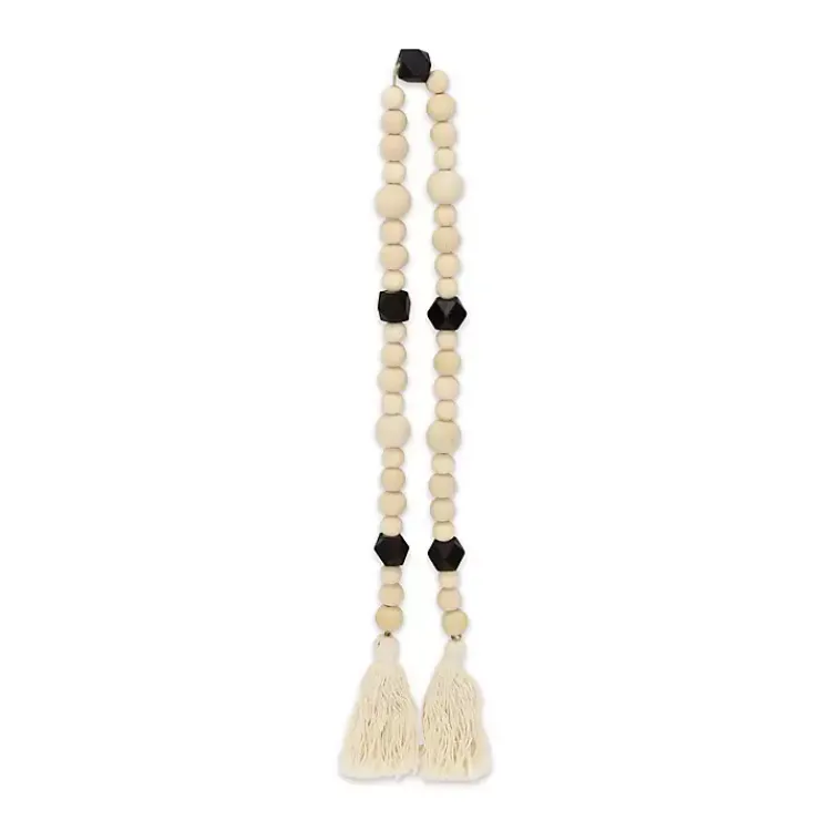 Decorative Accents>Kirklands Home Kara Black Beaded Wood Polygon Decorative Garland