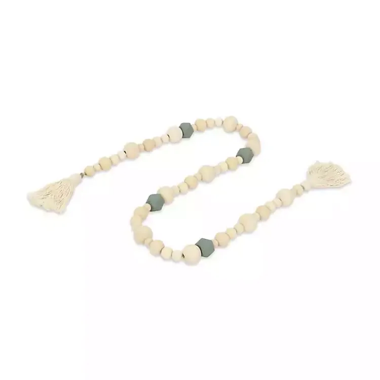 Decorative Accents>Kirklands Home Kara Blue Beaded Wood Polygon Decorative Garland