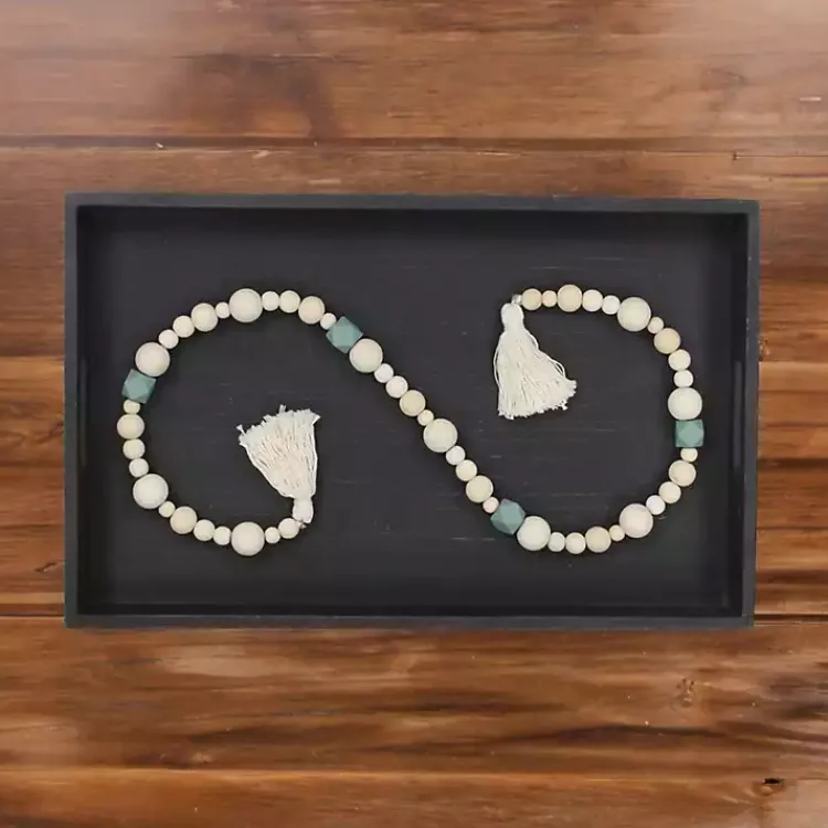 Decorative Accents>Kirklands Home Kara Blue Beaded Wood Polygon Decorative Garland