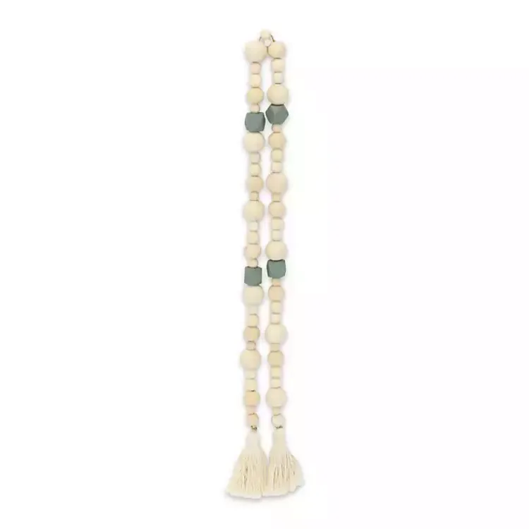 Decorative Accents>Kirklands Home Kara Blue Beaded Wood Polygon Decorative Garland