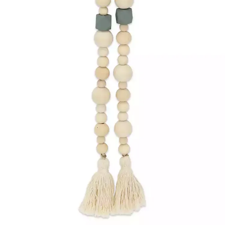 Decorative Accents>Kirklands Home Kara Blue Beaded Wood Polygon Decorative Garland