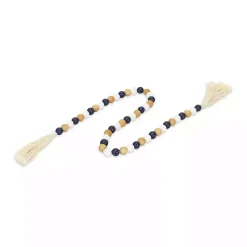 Decorative Accents>Kirklands Home Kara Brown and Blue Beaded Wood Decorative Garland