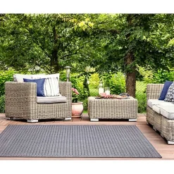 Kirklands Home Kaya Navy Gradient Indoor/Outdoor Area Rug, 6x9 Blue Hot