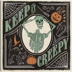 Halloween>Kirklands Home Keep It Creepy Skeleton Canvas Art Print