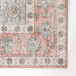 Kirklands Home Kelly Traditional Washable Area Rug, 5x8 Red Discount