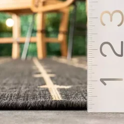 Kirklands Home Kendall Gray Vertical Teardrop Outdoor Rug, 5x8 Clearance