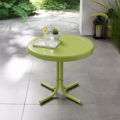 Kirklands Home Key Lime Retro Metal Outdoor Side Table Green Outlet