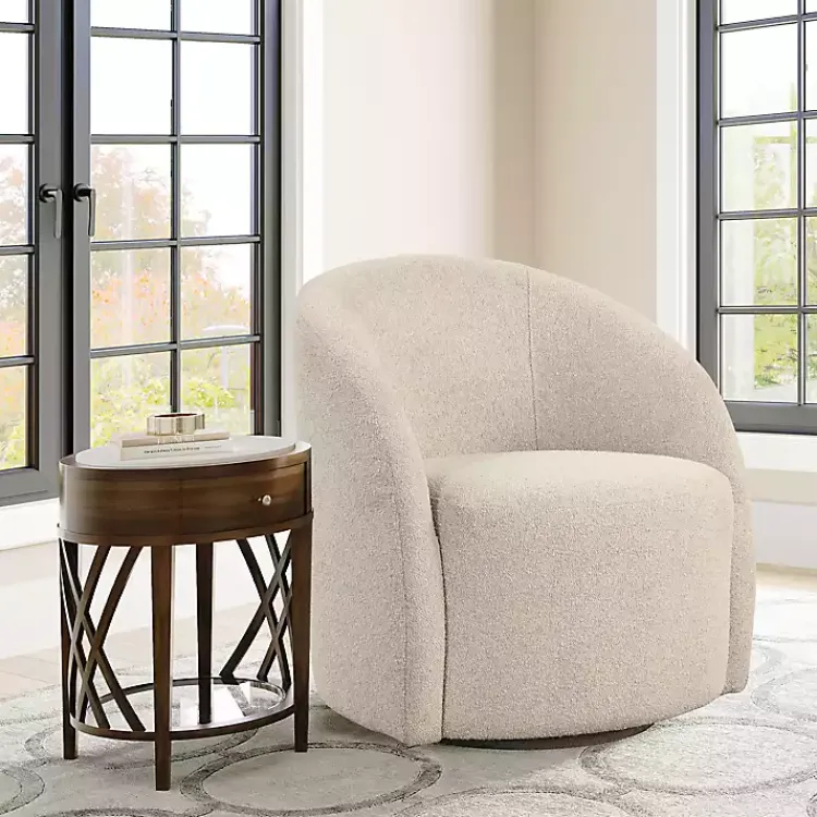 Kirklands Home Khaki Boucle Danielle Accent Chair Tan Discount