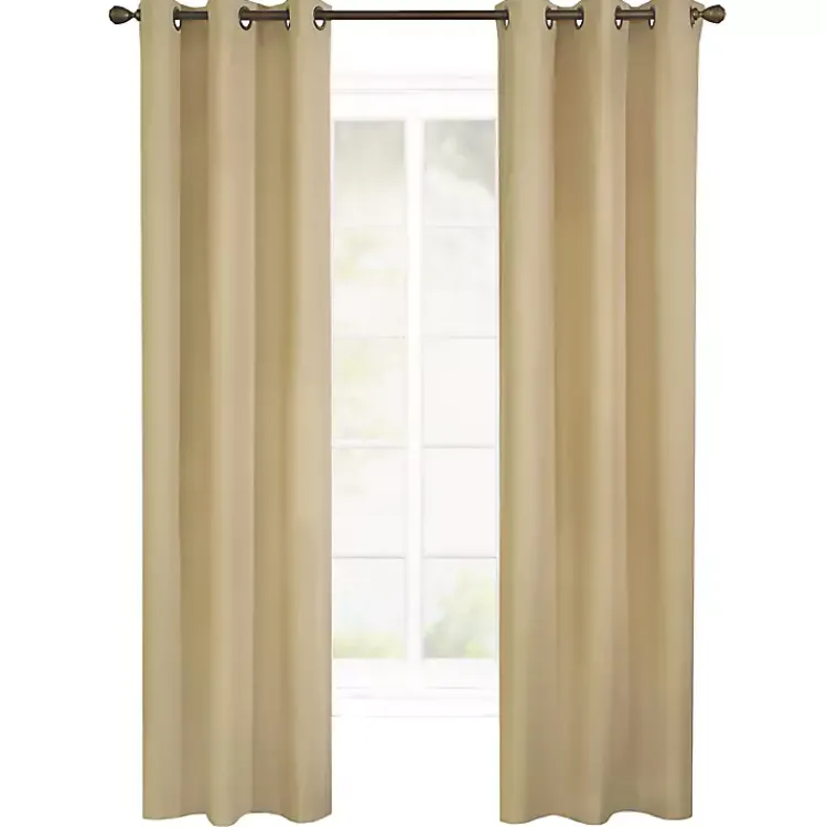 Kirklands Home Khaki Room Darkening Curtain Panel Set, 63 in. Tan Discount