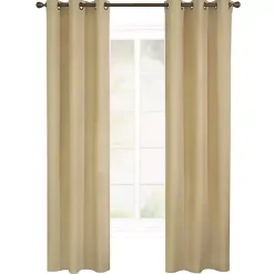 Kirklands Home Khaki Room Darkening Curtain Panel Set, 72 in. Tan Clearance