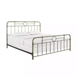 Kirklands Home King Size Bronze Pipe Bed Frame Brown Outlet