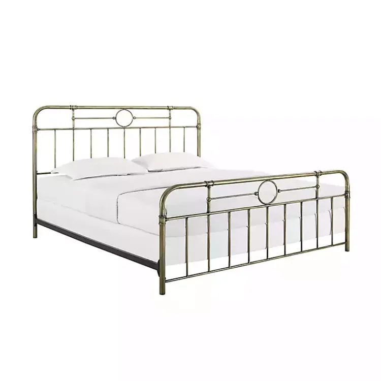 Kirklands Home King Size Bronze Pipe Bed Frame Brown Outlet
