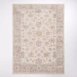 Kirklands Home Kira Traditional Washable Area Rug, 5x8 Ivory Sale