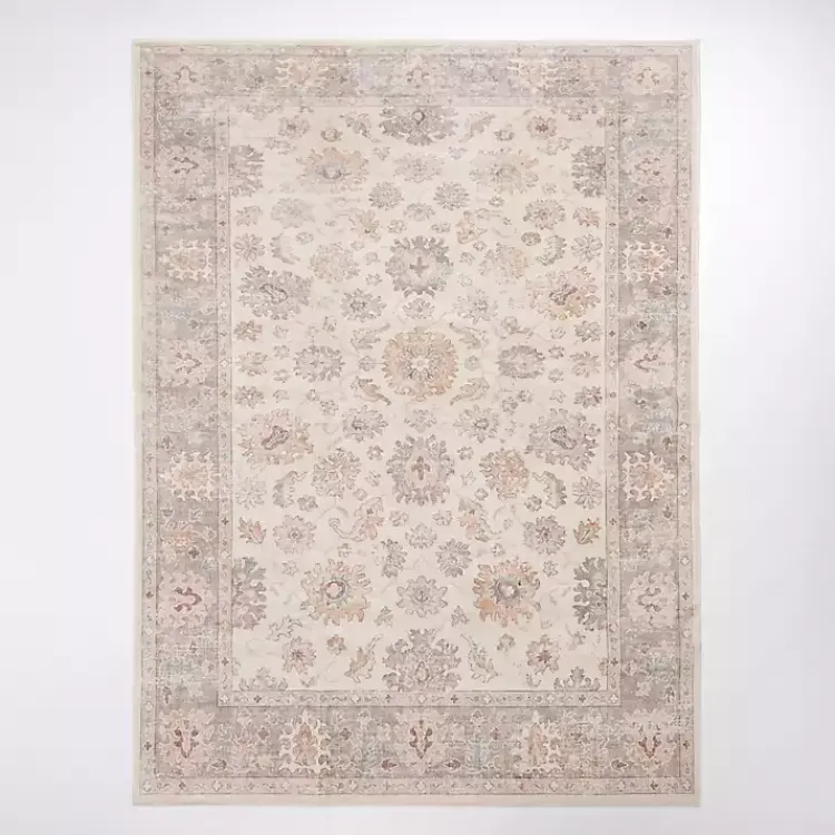 Kirklands Home Kira Traditional Washable Area Rug, 5x8 Ivory Sale