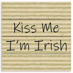 St Patricks Day Decorations>Kirklands Home Kiss Me I'm Irish Wood Pallet Art Print