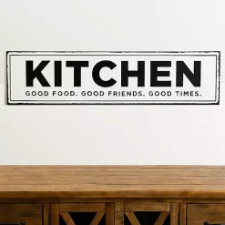 Kirklands Home Kitchen Good Food Good Friends Good Times Plaque White Hot