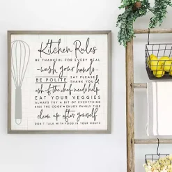 Kirklands Home Kitchen Rules Framed Wall Plaque Best