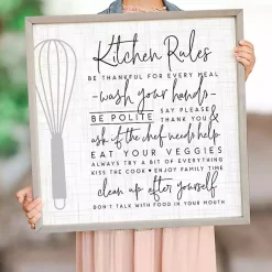 Kirklands Home Kitchen Rules Framed Wall Plaque Best