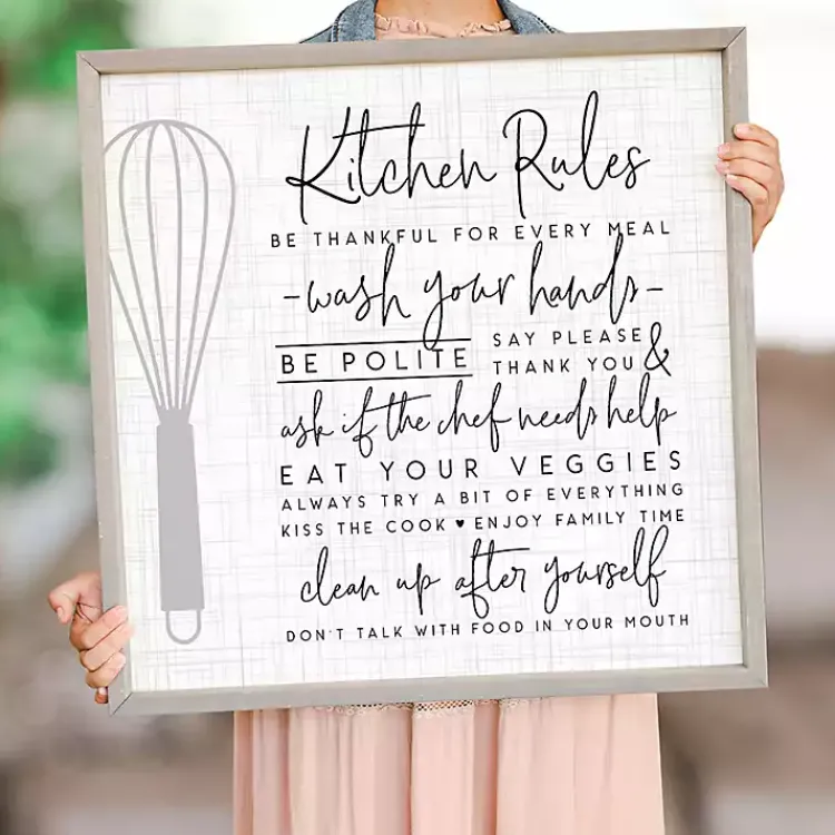 Kirklands Home Kitchen Rules Framed Wall Plaque Best