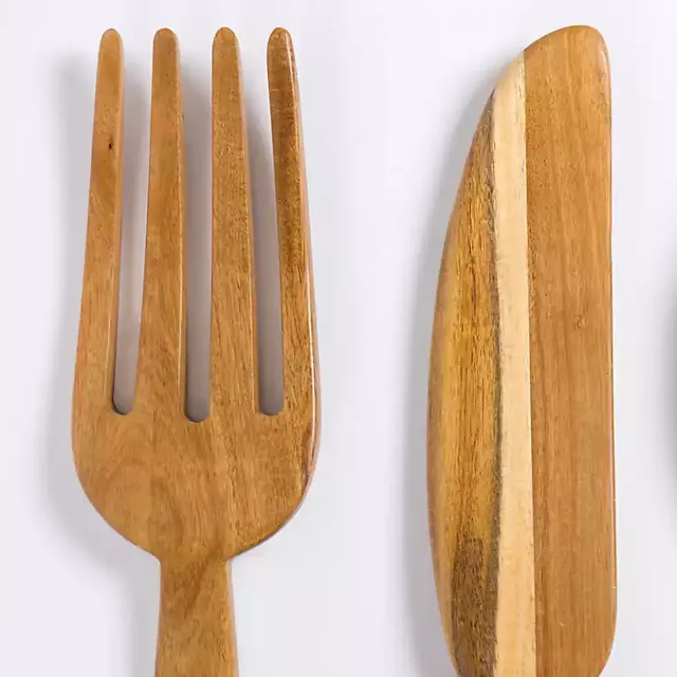 Kirklands Home Kitchen Utensil Wooden Wall Plaques, Set of 3 Hot