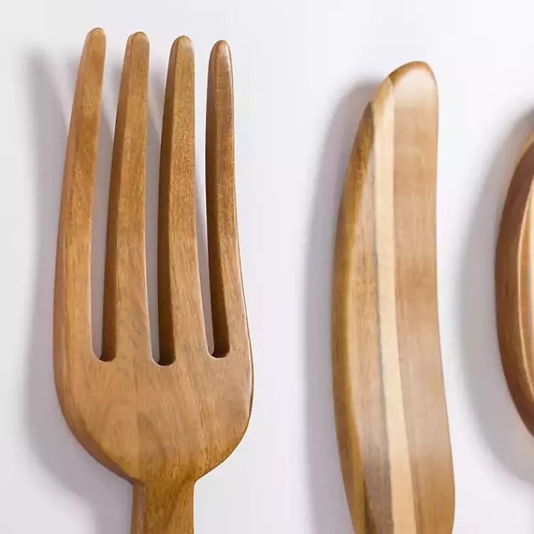 Kirklands Home Kitchen Utensil Wooden Wall Plaques, Set of 3 Hot