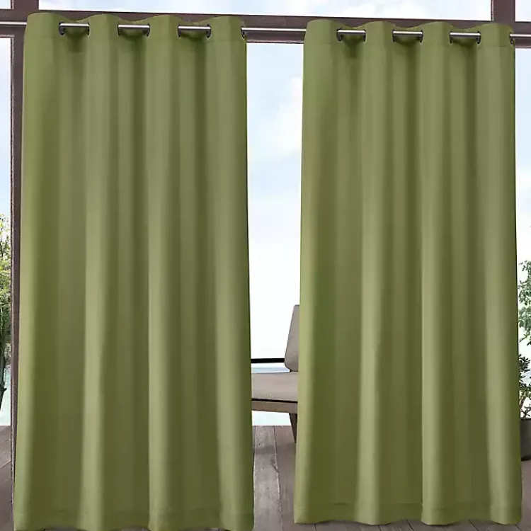 Kirklands Home Kiwi Cabana Curtain Panel Set, 84 in. Green Clearance