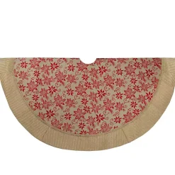 Christmas Tree Skirts & Collars>Kirklands Home Knit Burlap Poinsettia Tree Skirt