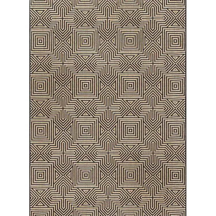 Kirklands Home Kylie Gray Modern Abstract Outdoor Rug, 5x8 New