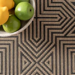Kirklands Home Kylie Gray Modern Abstract Outdoor Rug, 5x8 New
