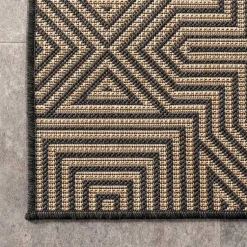 Kirklands Home Kylie Gray Modern Abstract Outdoor Rug, 5x8 New