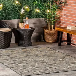 Kirklands Home Kylie Gray Modern Abstract Outdoor Rug, 8x10 Outlet