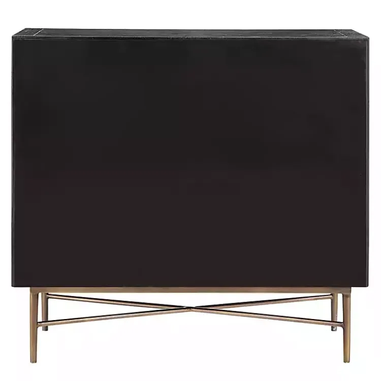 Kirklands Home Laini Distressed Modern Carved Cabinet Black Hot