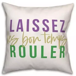 Mardi Gras Decorations>Kirklands Home Laissez Le Bon Temps Rouler Pillow