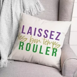 Mardi Gras Decorations>Kirklands Home Laissez Le Bon Temps Rouler Pillow