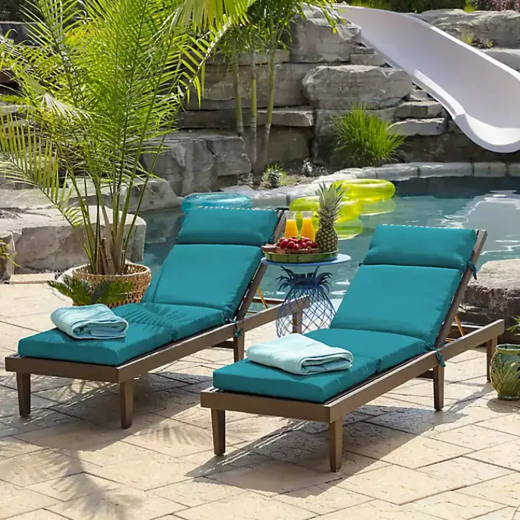 Kirklands Home Lake Leala Outdoor Chaise Cushion Blue
