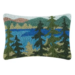 Pillows>Kirklands Home Lake Forest Hooked Wool Lumbar Pillow