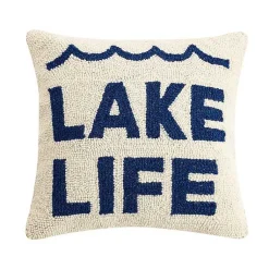 Pillows>Kirklands Home Lake Life Hooked Throw Pillow