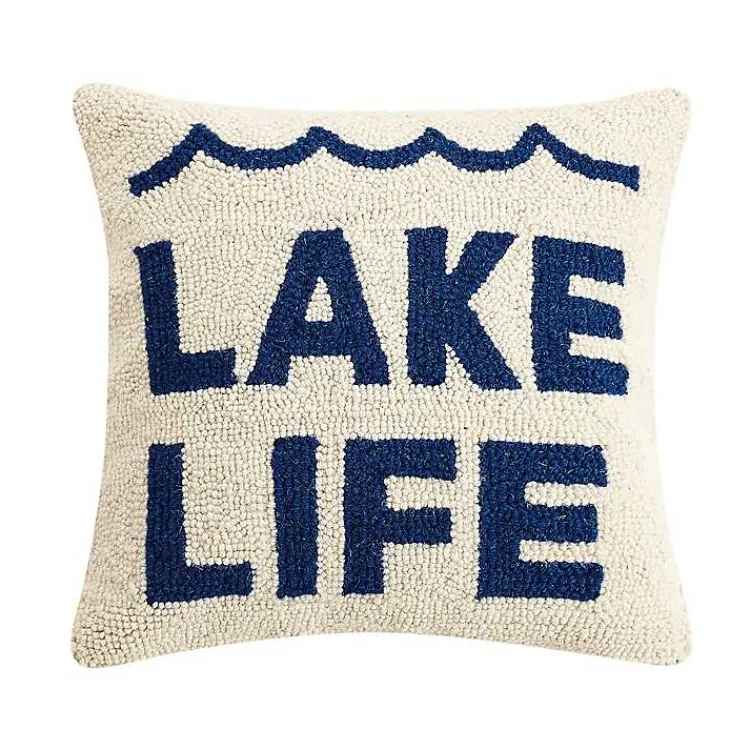 Pillows>Kirklands Home Lake Life Hooked Throw Pillow