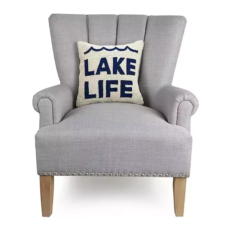 Pillows>Kirklands Home Lake Life Hooked Throw Pillow