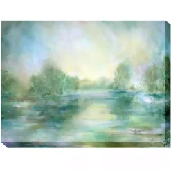 Kirklands Home Lake View Outdoor Canvas Art Print New
