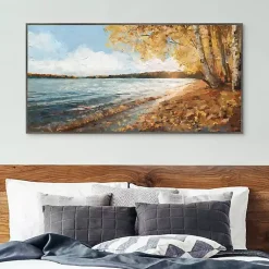 Kirklands Home Lakeside Colors Framed Canvas Art Print Multi Hot