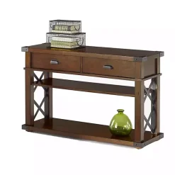 Kirklands Home Lambert Double X Frame Console Table Brown Clearance