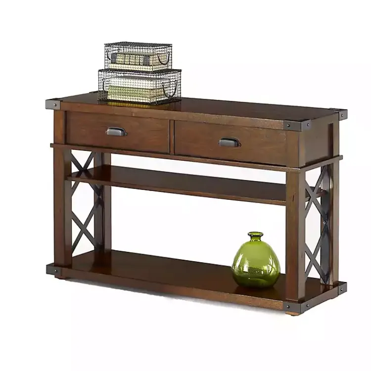 Kirklands Home Lambert Double X Frame Console Table Brown Clearance