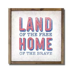 Kirklands Home Land of the Free Framed Wood Wall Plaque Hot