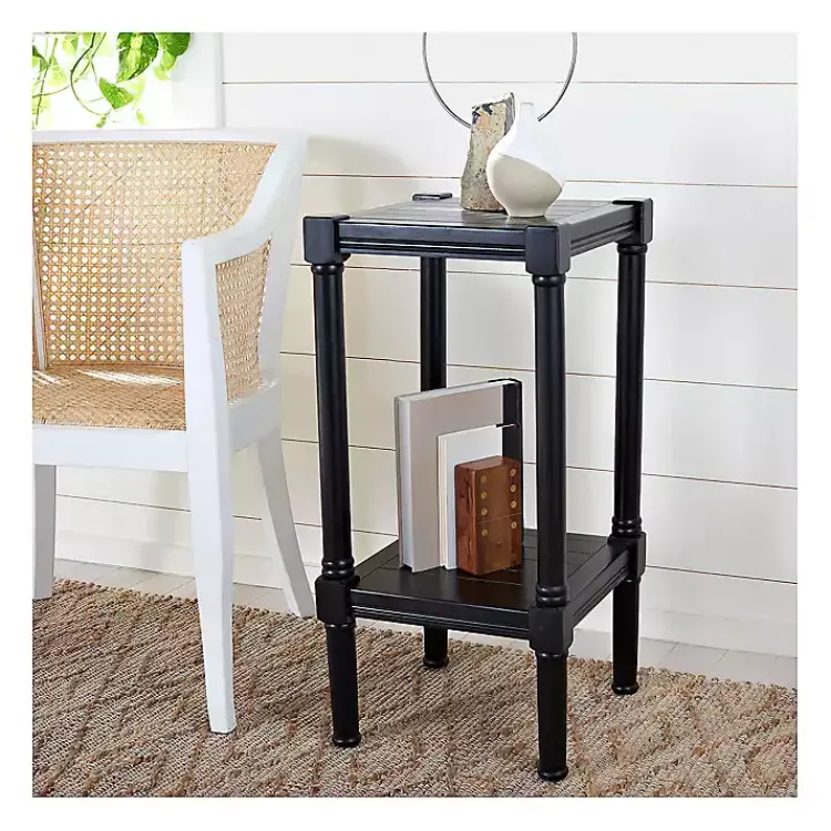 Kirklands Home Landry Carved Legs Accent Table Black Sale