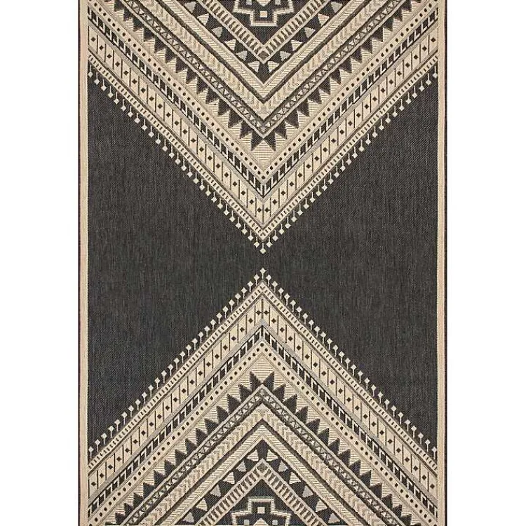 Kirklands Home Landy Dark Gray Aztec Outdoor Rug, 8x10 Online