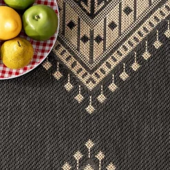 Kirklands Home Landy Dark Gray Aztec Outdoor Rug, 8x10 Online