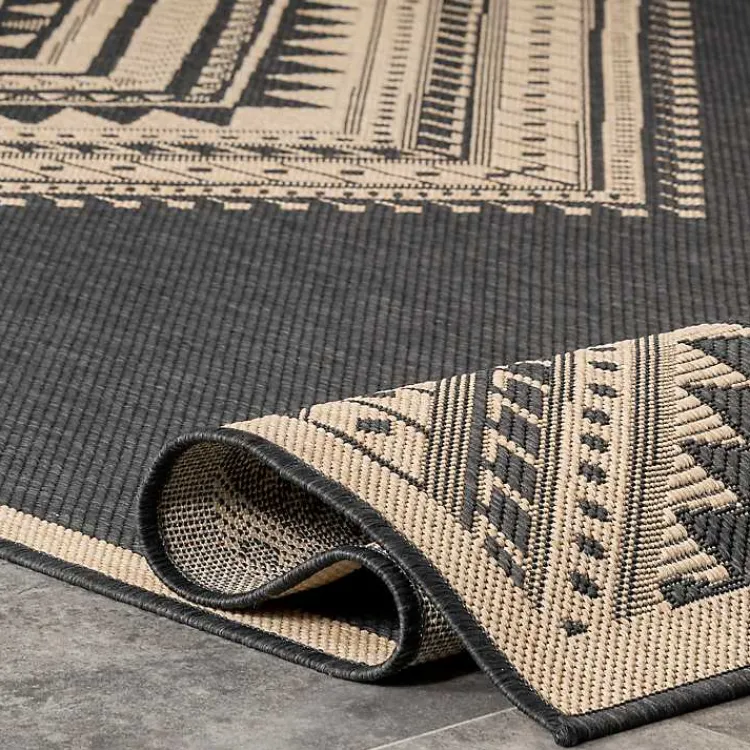 Kirklands Home Landy Dark Gray Aztec Outdoor Rug, 8x10 Online